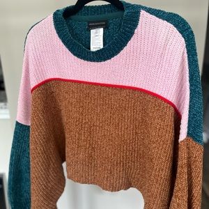 Urban Outfitters Fife Pullover Sweater Chenille Colorblock